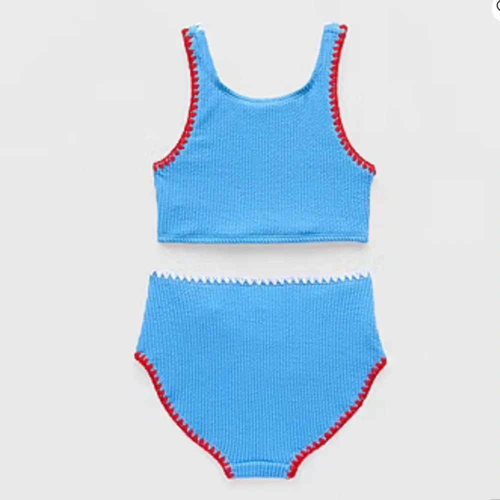 NWT Thereabouts Big Girls 2-PC Blue, Red, White Bikini Set (XL 18.5 Plus) - Picture 2 of 6